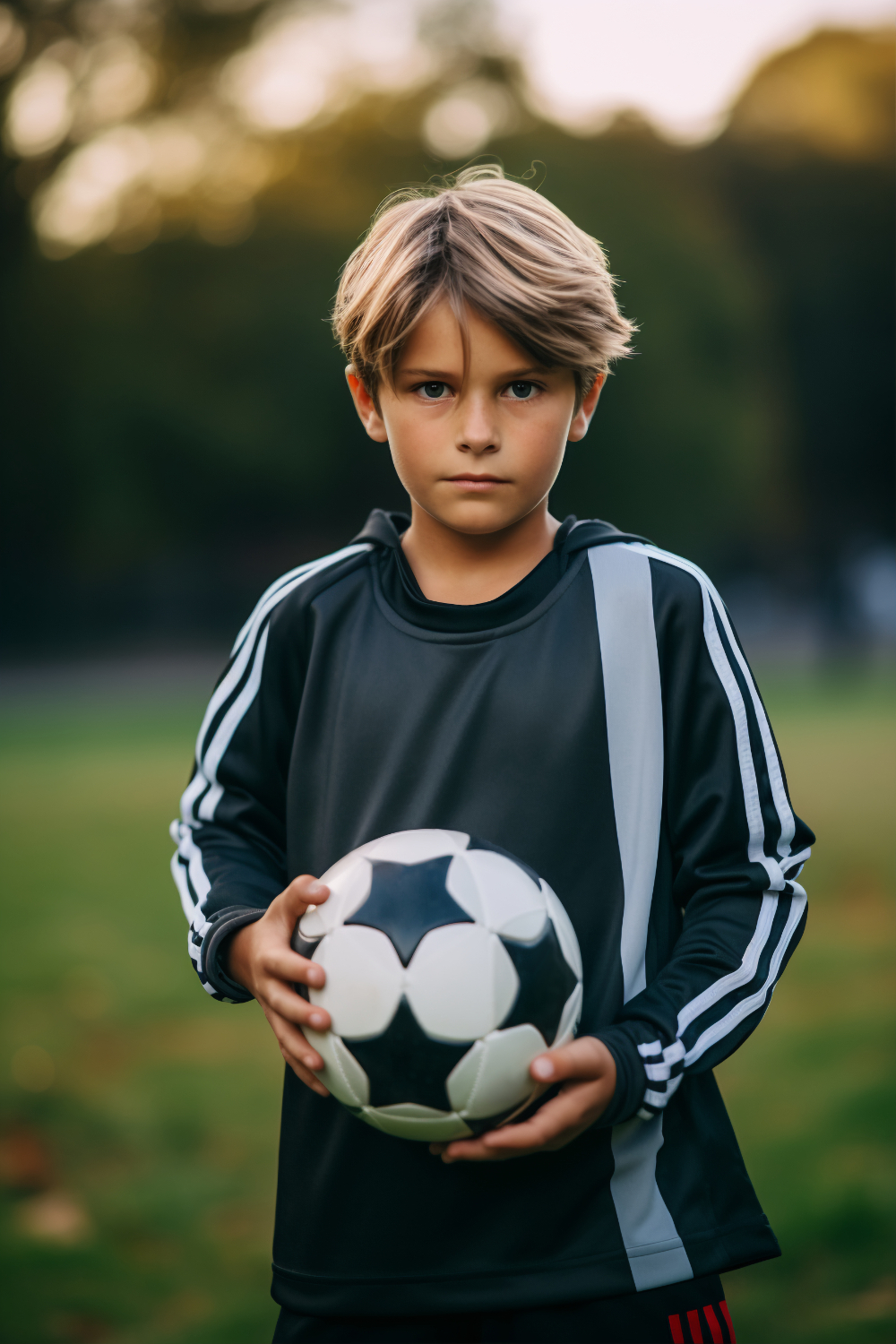 Young athlete with soccer ball